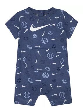NIKE Baby Boys Sportsball Swoosh Printed Romper